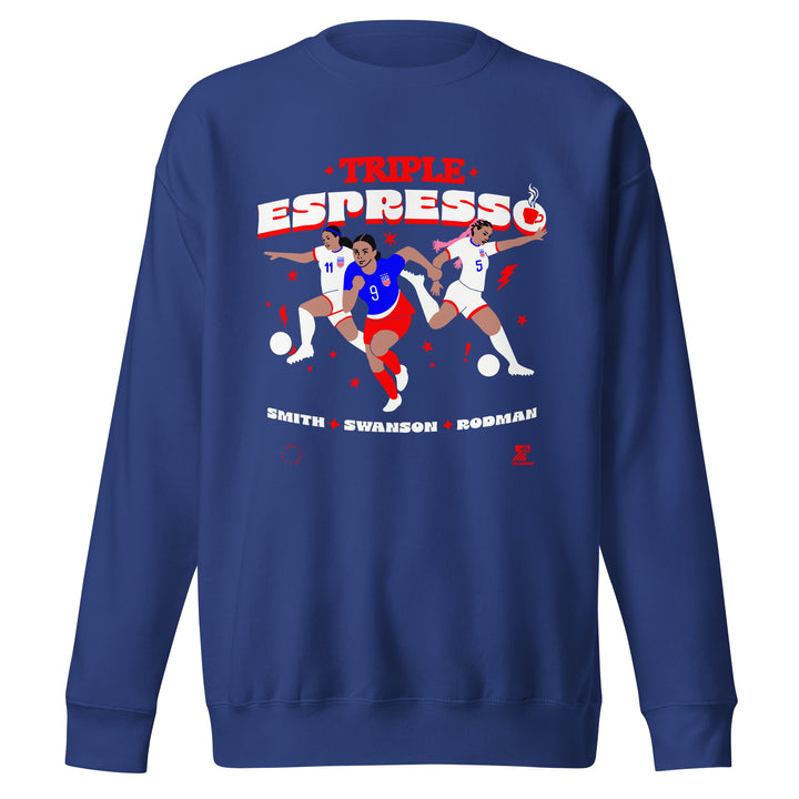 USWNTPA Triple Espresso Adult Crewneck Sweatshirt Navy