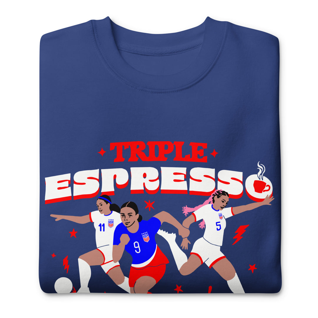 USWNTPA Triple Espresso Adult Crewneck Sweatshirt Navy