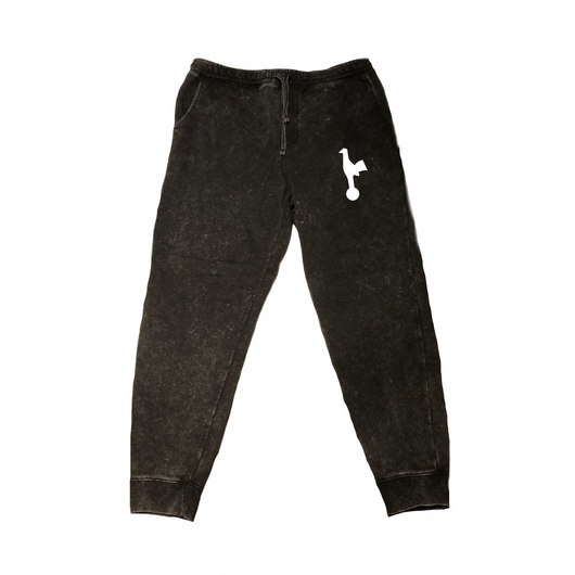 Cockerel Black Mineral Wash Joggers