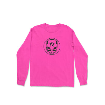 Talisman & Co. | Soccer Stealie Garment Dyed LS Tee - Pink | Grateful Dead